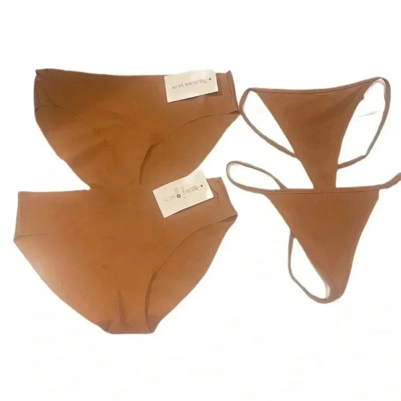 NWT lot x 4 Nubian skin lightweight cafe au lait assorted panties underwear S - Picture 2 of 2